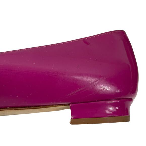 Manolo Blahnik Pink Hangisi Pointed Toe Patent Leather Flats Size 38 - Picture 14 of 16
